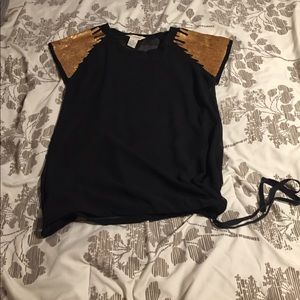 Black and gold top